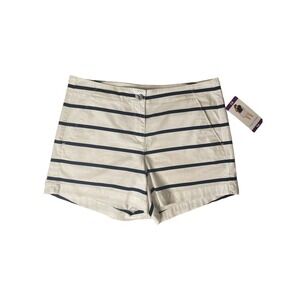 Nautica New White and Blue Striped Shorts With Pockets Size 14 Preppy Nautical